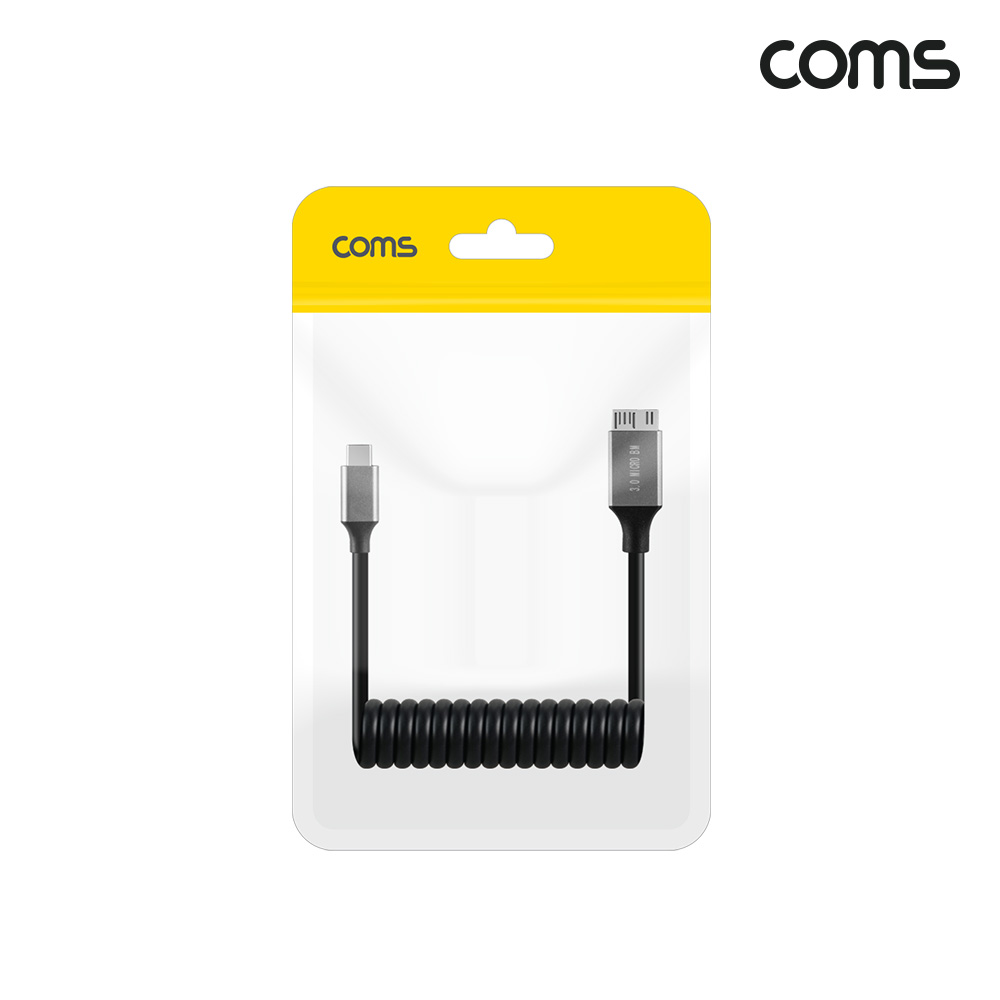 Coms USB 3.0 스프링 케이블 30cm~1M C타입 마이크로 B타입 micro-B