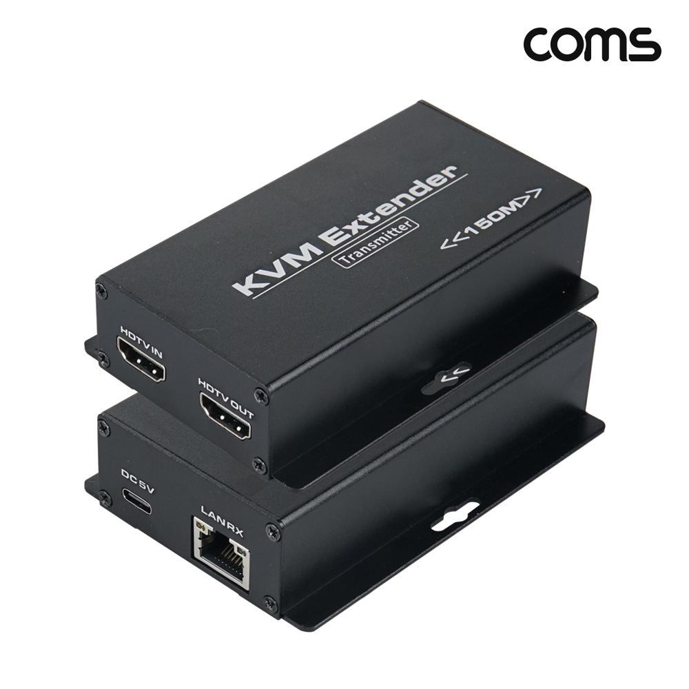 Coms HDMI KVM 리피터 150m 2K FHD 키보드 마우스 연결