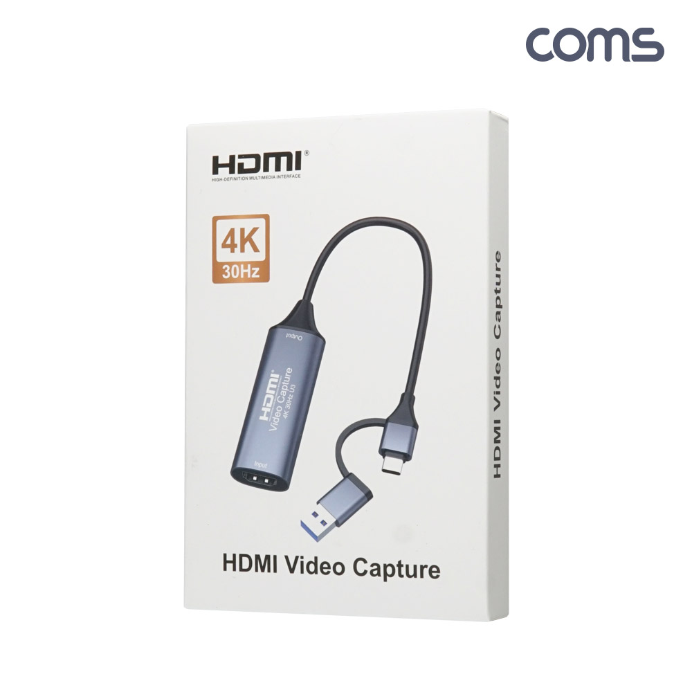 Coms HDMI 캡쳐보드 USB 3.0 5Gbps C타입