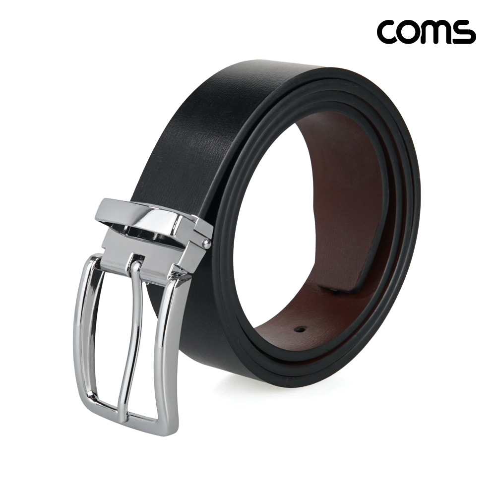 Coms 핀버클 가죽 벨트 Black