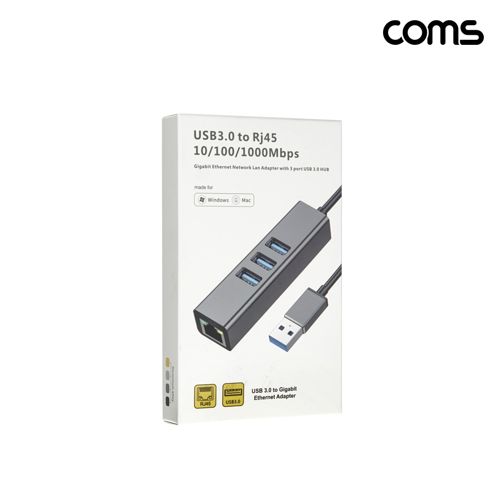 Coms A/C타입 멀티허브 RJ45 USB 3.0 1000mbps 기가비트
