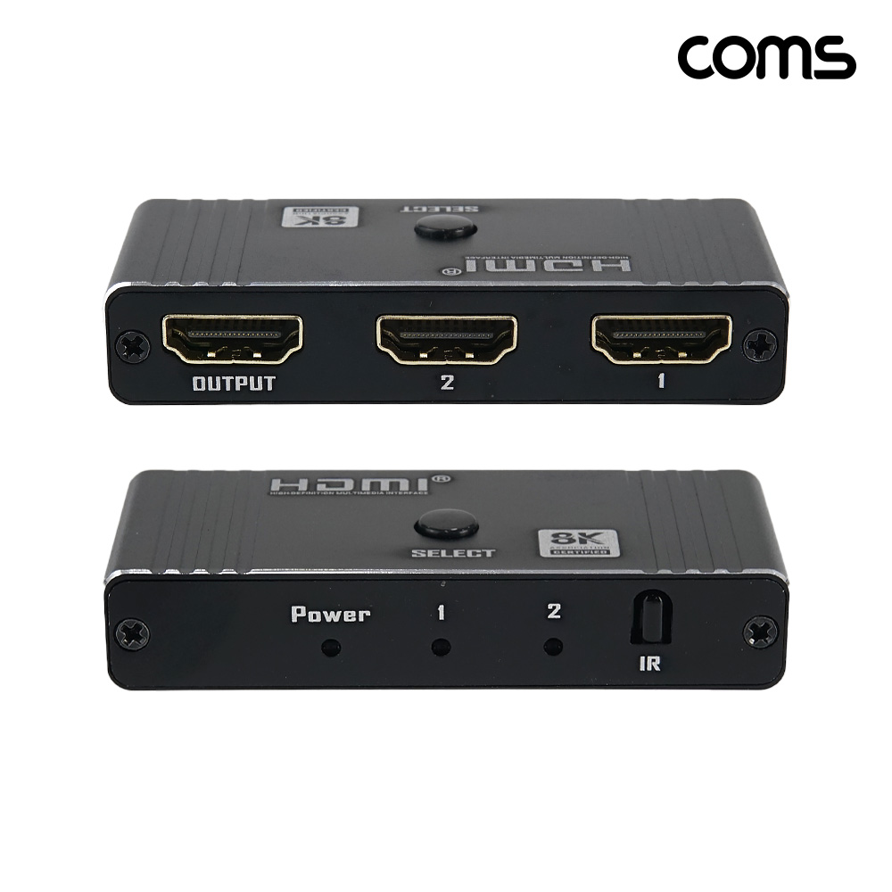 Coms HDMI 양방향 스위치 분배기 8K 60Hz 수동 전환 리모컨