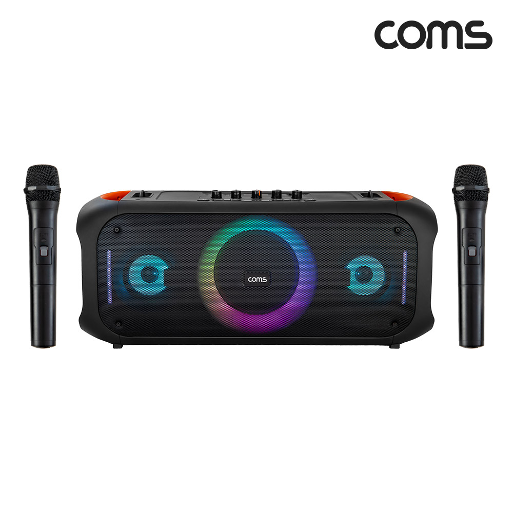 Coms 블루투스 스피커 앰프 마이크 세트 총 140W 노래방 버스킹