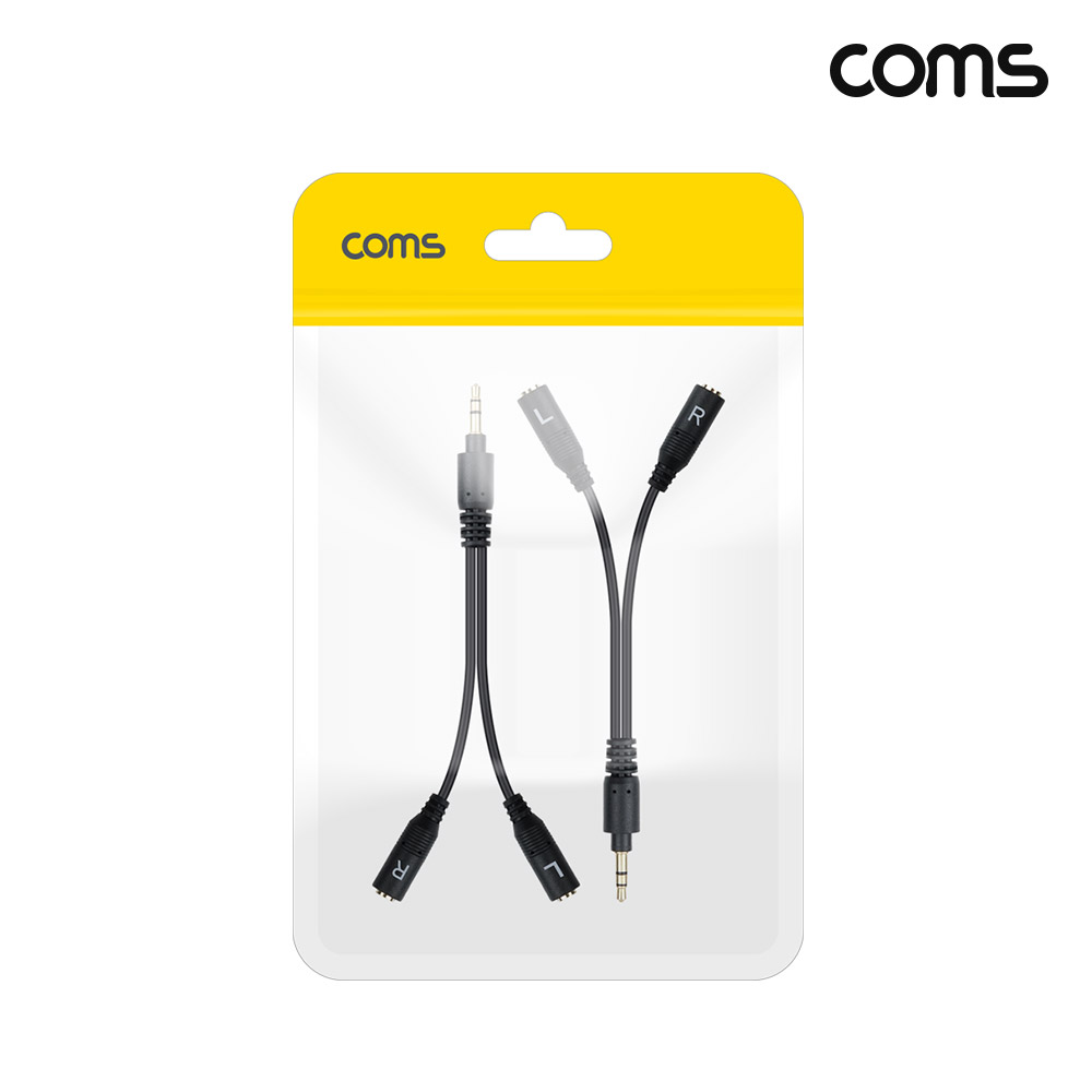 Coms 3극 3.5mm 스테레오 좌우 분리 Y 케이블 10cm 2개 1세트