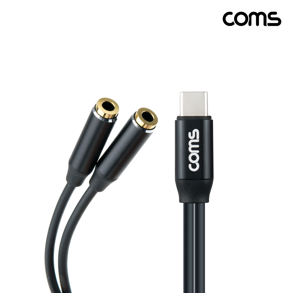 Coms C타입 3.5mm 이어폰 오디오 Y젠더 2개 1세트