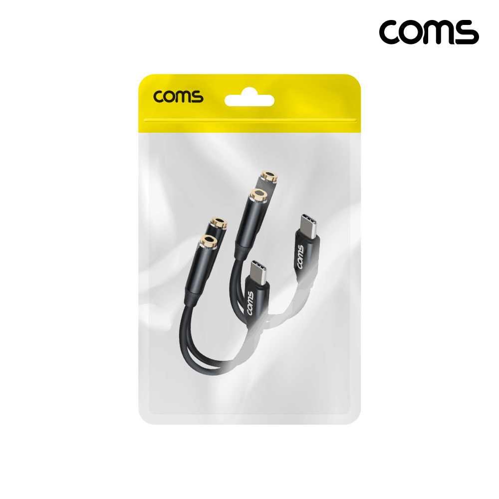 Coms C타입 3.5mm 이어폰 오디오 Y젠더 2개 1세트