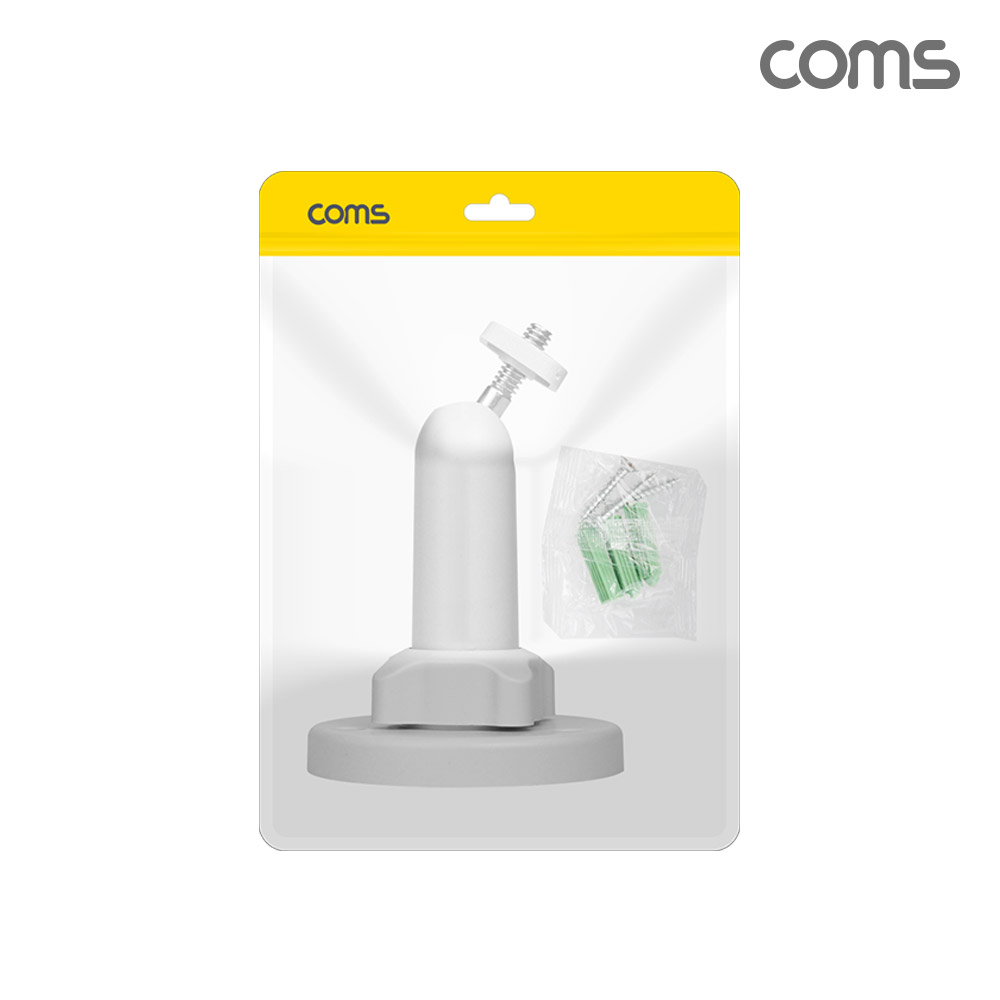 Coms CCTV 브라켓 일자형 White 거치대 설치 고정