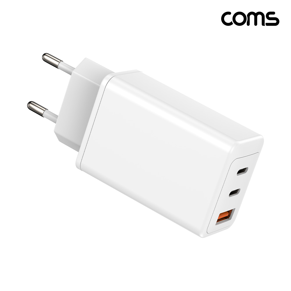 Coms 65W GaN 3포트 고속충전기 PD3.0 PPS C to C 케이블 제공
