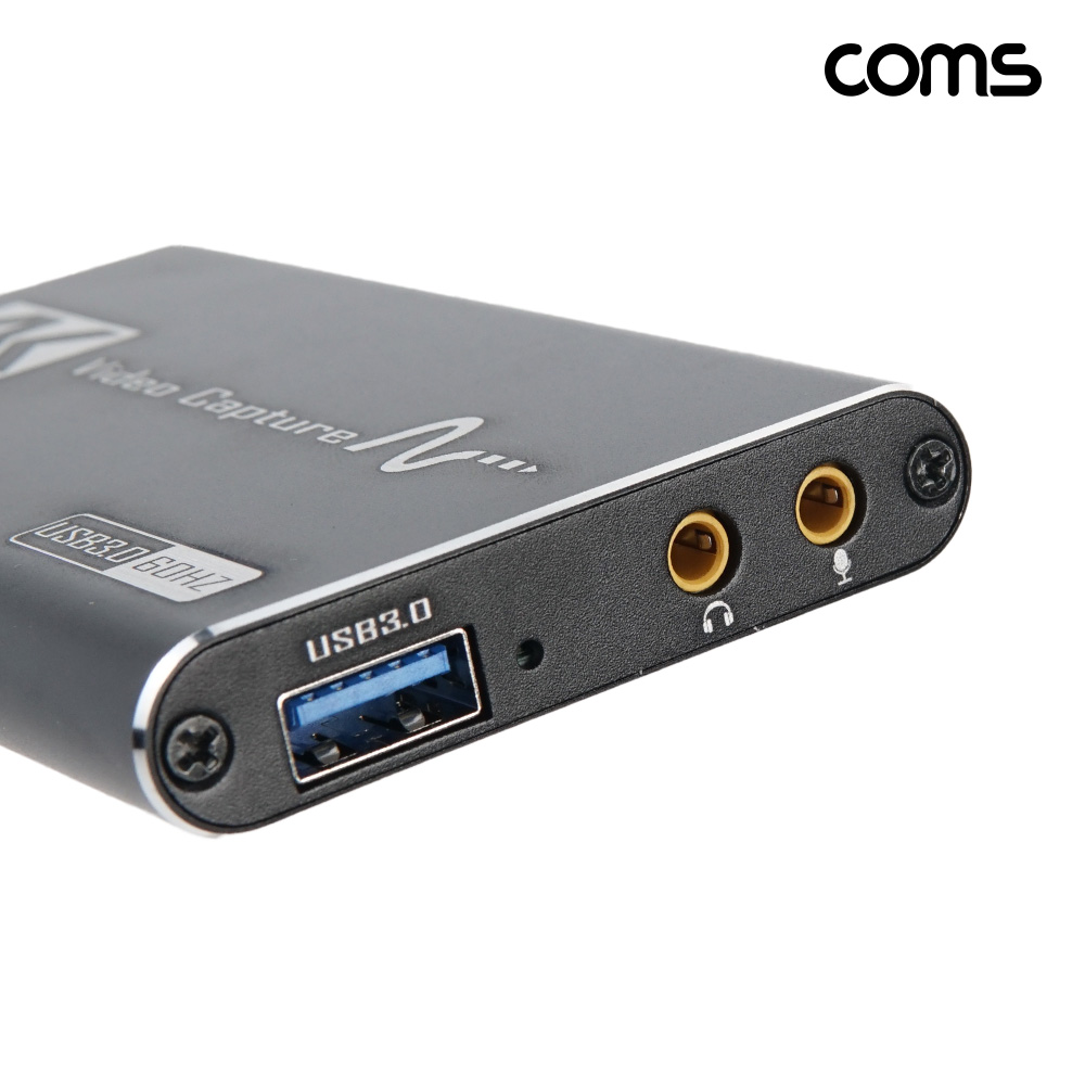 Coms USB 3.0 HDMI 캡쳐카드 스트리밍 실시간 비디오 녹화 C타입 변환젠더 제공 캡쳐보드