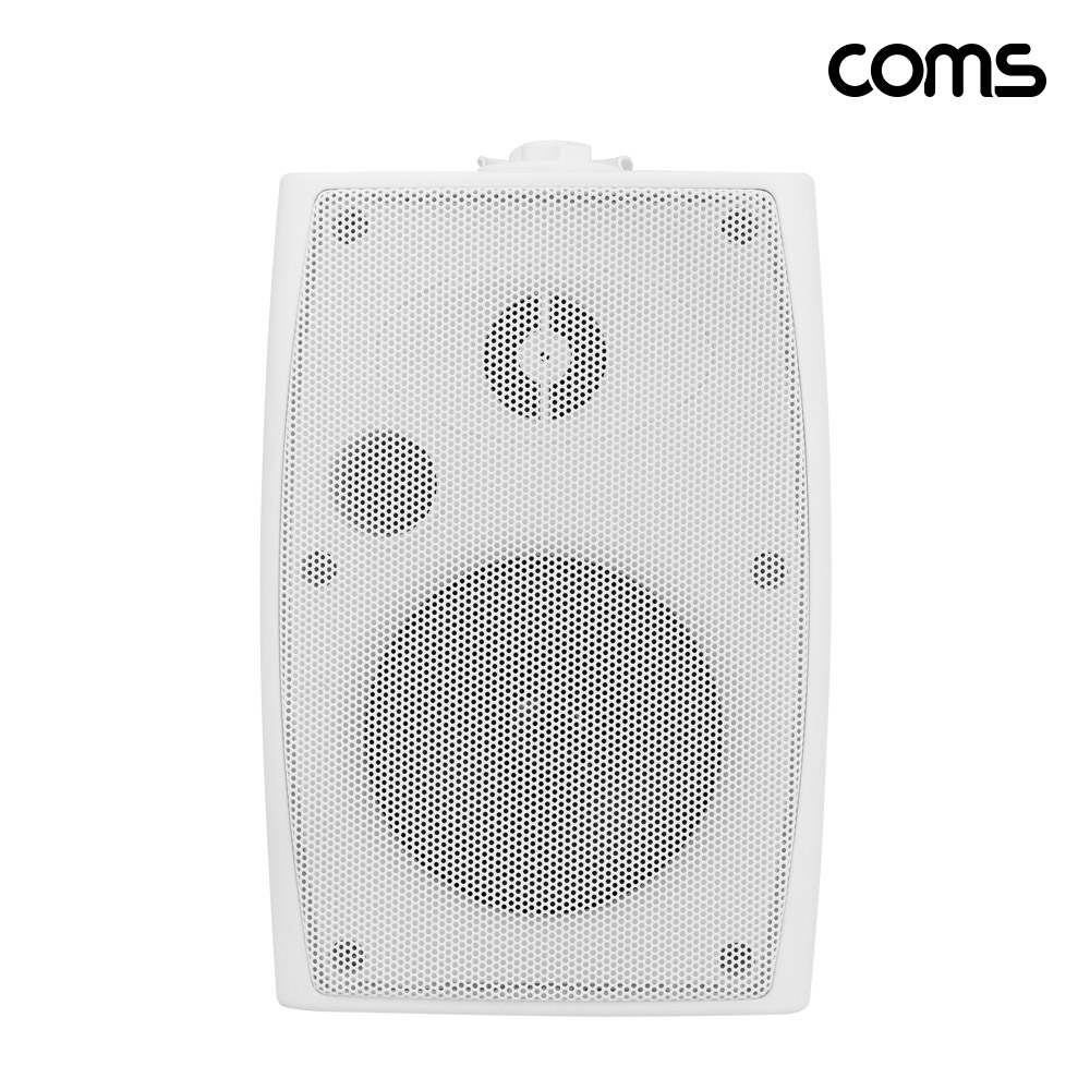 Coms 실외용 패시브 북쉘프 매장 스피커 20W White