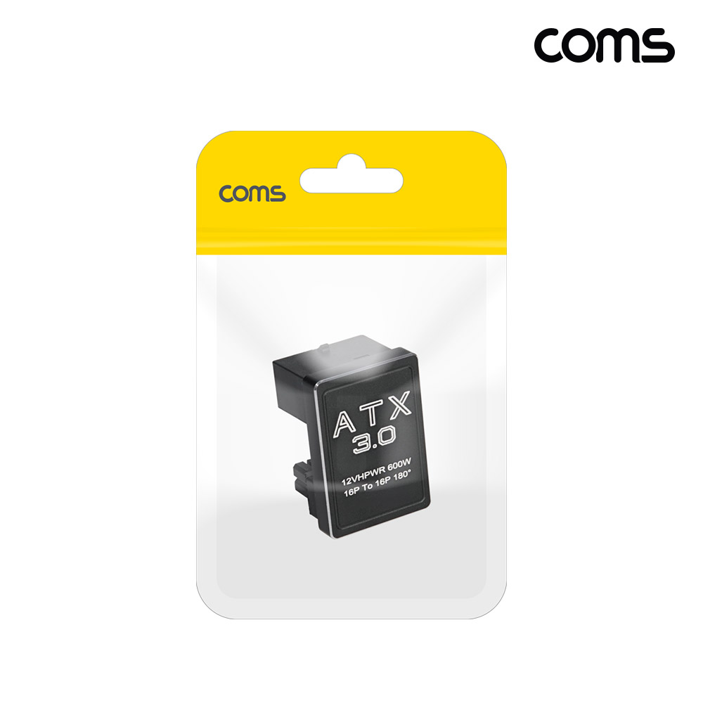 Coms ATX3.0 12VHPWR 600W 16P to 16P 그래픽카드 GPU 180도 꺾임 ㄷ자 전원 젠더 A타입