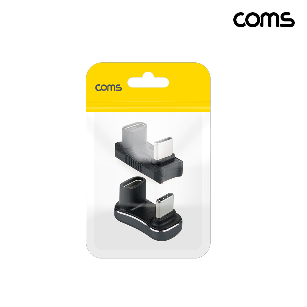 Coms USB C to C타입 연장젠더 180도 꺾임 2개입