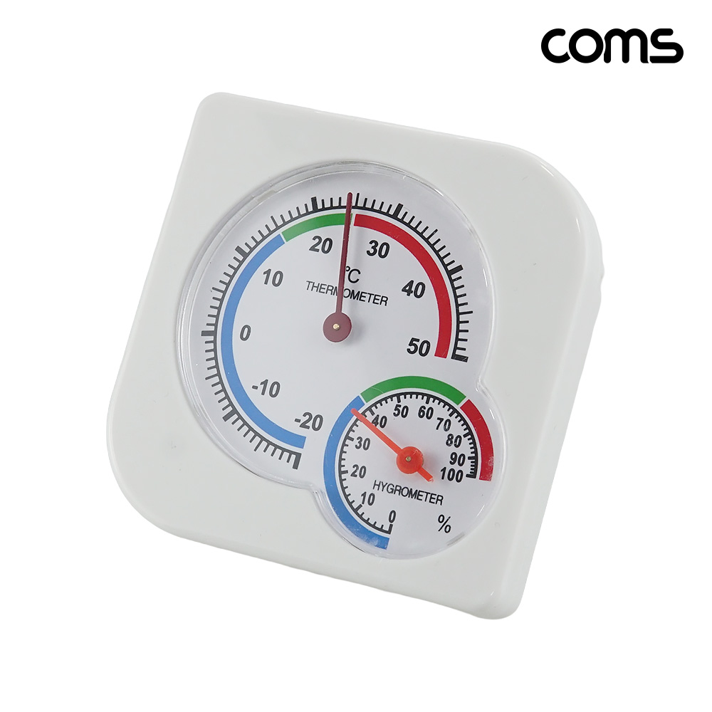 Coms 아날로그 온습도계 탁상용 벽걸이용 겸용