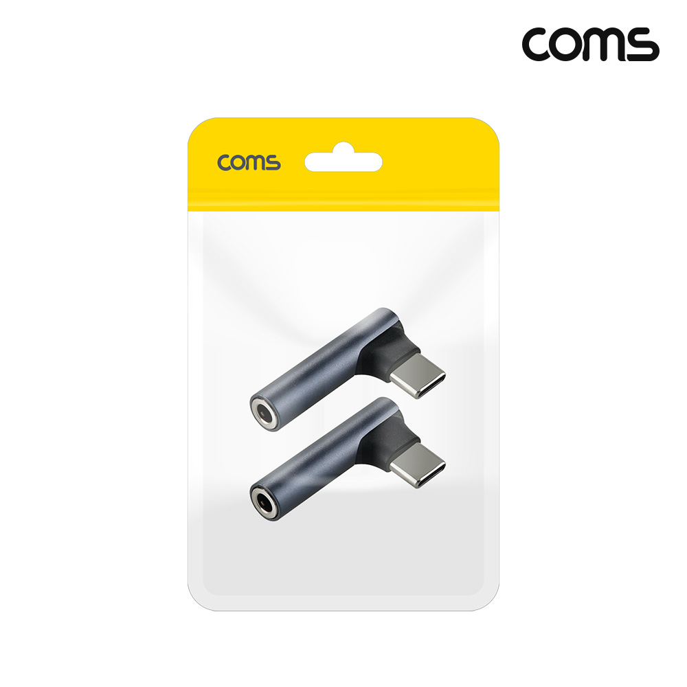 Coms C타입 오디오 변환 젠더 스테레오 이어폰 3.5mm AUX 2개입