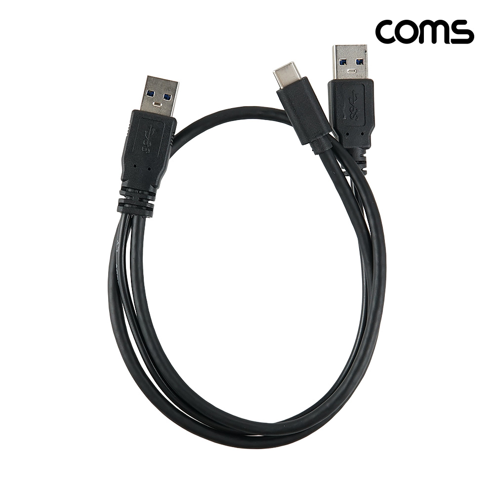 Coms 2 in 1 USB 3.0 A to A + C타입 케이블