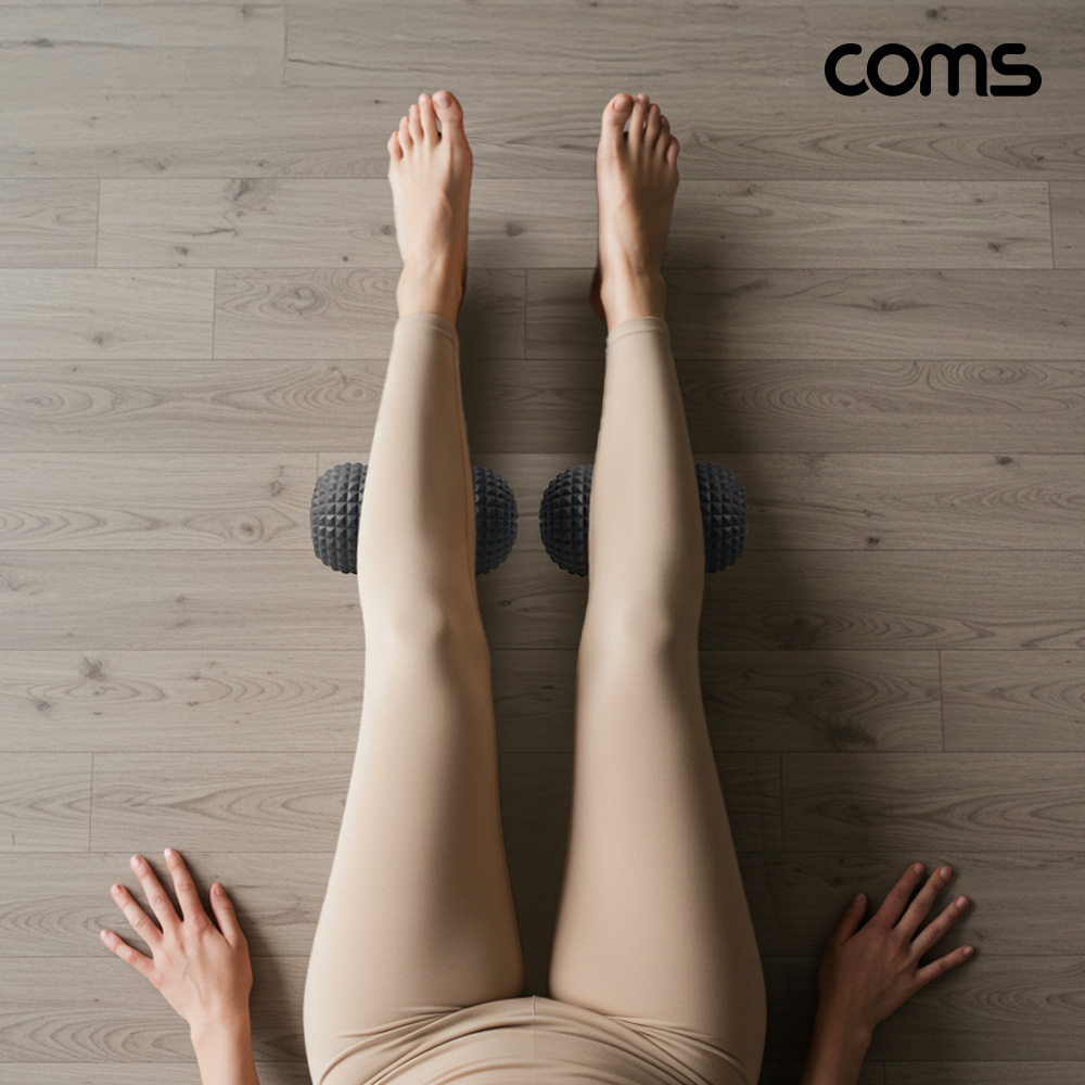 Coms 땅콩형 초강력 진동 듀얼 마사지볼 2개 세트 팔 다리 양쪽 동시 사용