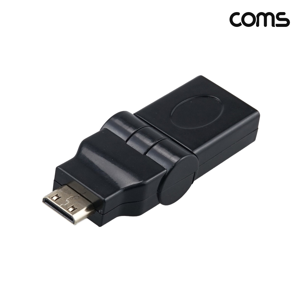 Coms 미니 HDMI 변환 젠더 mini HDMI M to HDMI F 회전형 2개입
