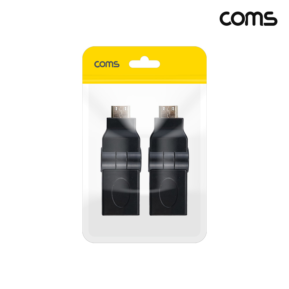 Coms 미니 HDMI 변환 젠더 mini HDMI M to HDMI F 회전형 2개입