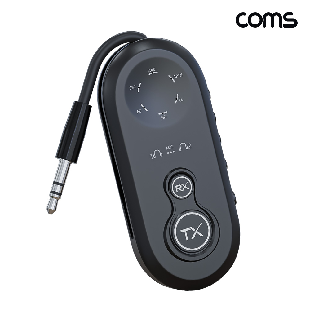Coms 고음질 블루투스 오디오 송수신기 v5.4 AUX 스테레오 3.5mm 무선 휴대용 리시버 동글
