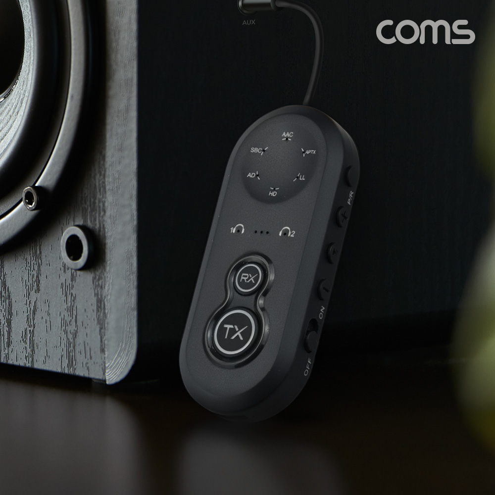 Coms 고음질 블루투스 오디오 송수신기 v5.4 AUX 스테레오 3.5mm 무선 휴대용 리시버 동글