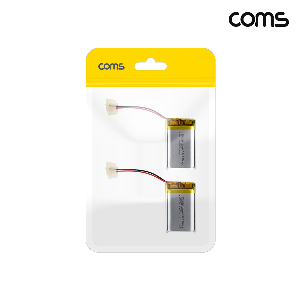 Coms 102540 충전지 3.7V 1000mAh 리튬폴리머 배터리 2개입
