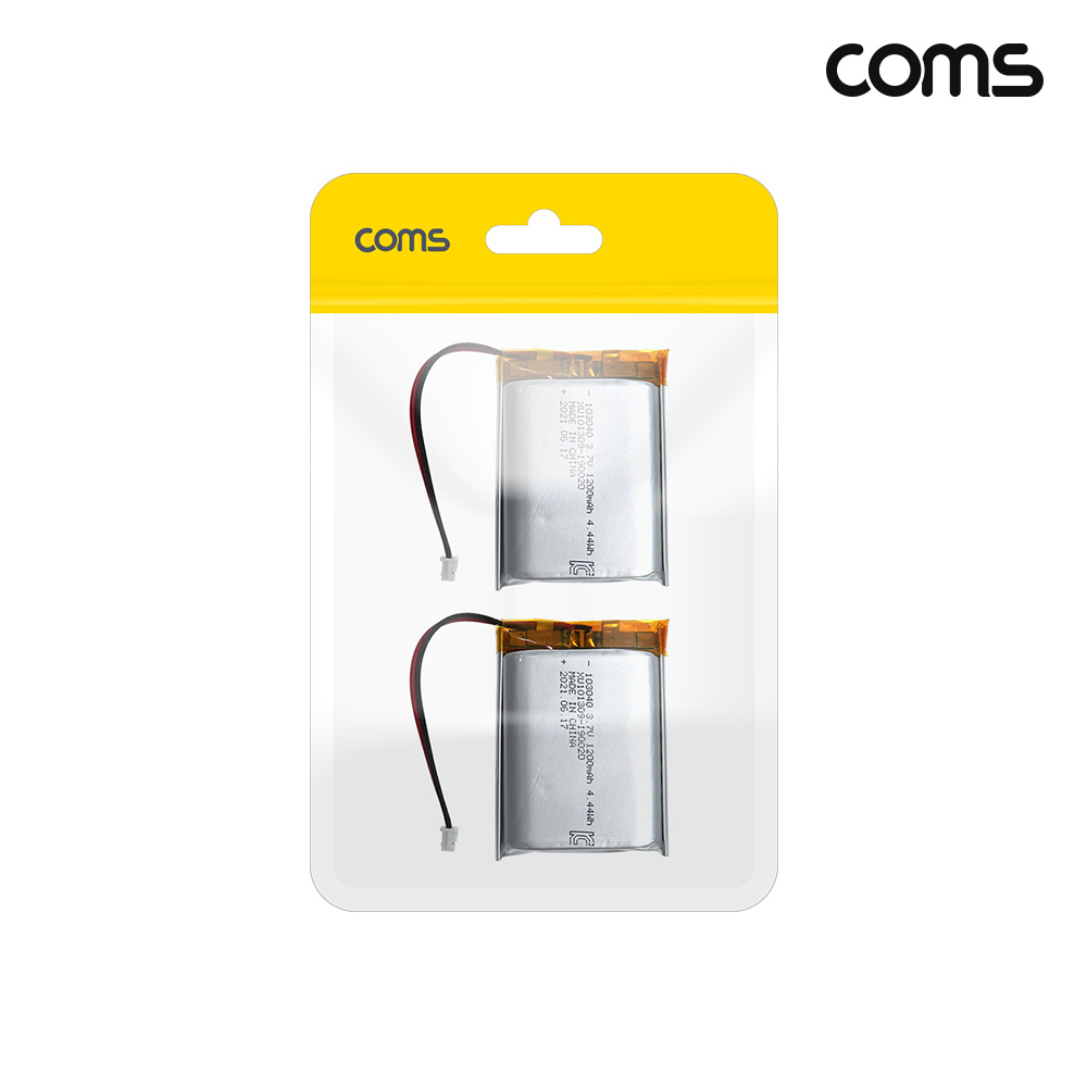 Coms 103040 충전지 3.7V 1200mAh 리튬폴리머 배터리 2개입