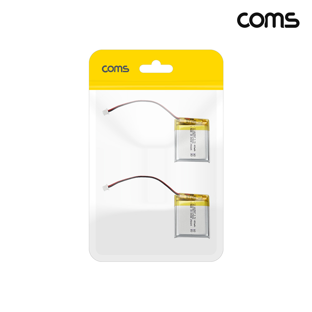 Coms 602527 충전지 3.7V 400mAh 리튬폴리머 배터리 2개입