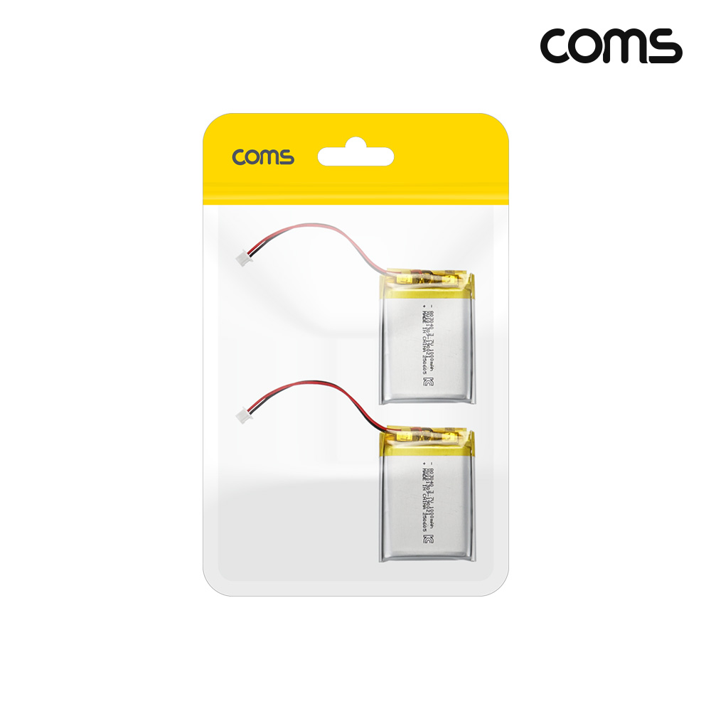 Coms 803040 충전지 3.7V 1000mAh 리튬폴리머 배터리 2개입
