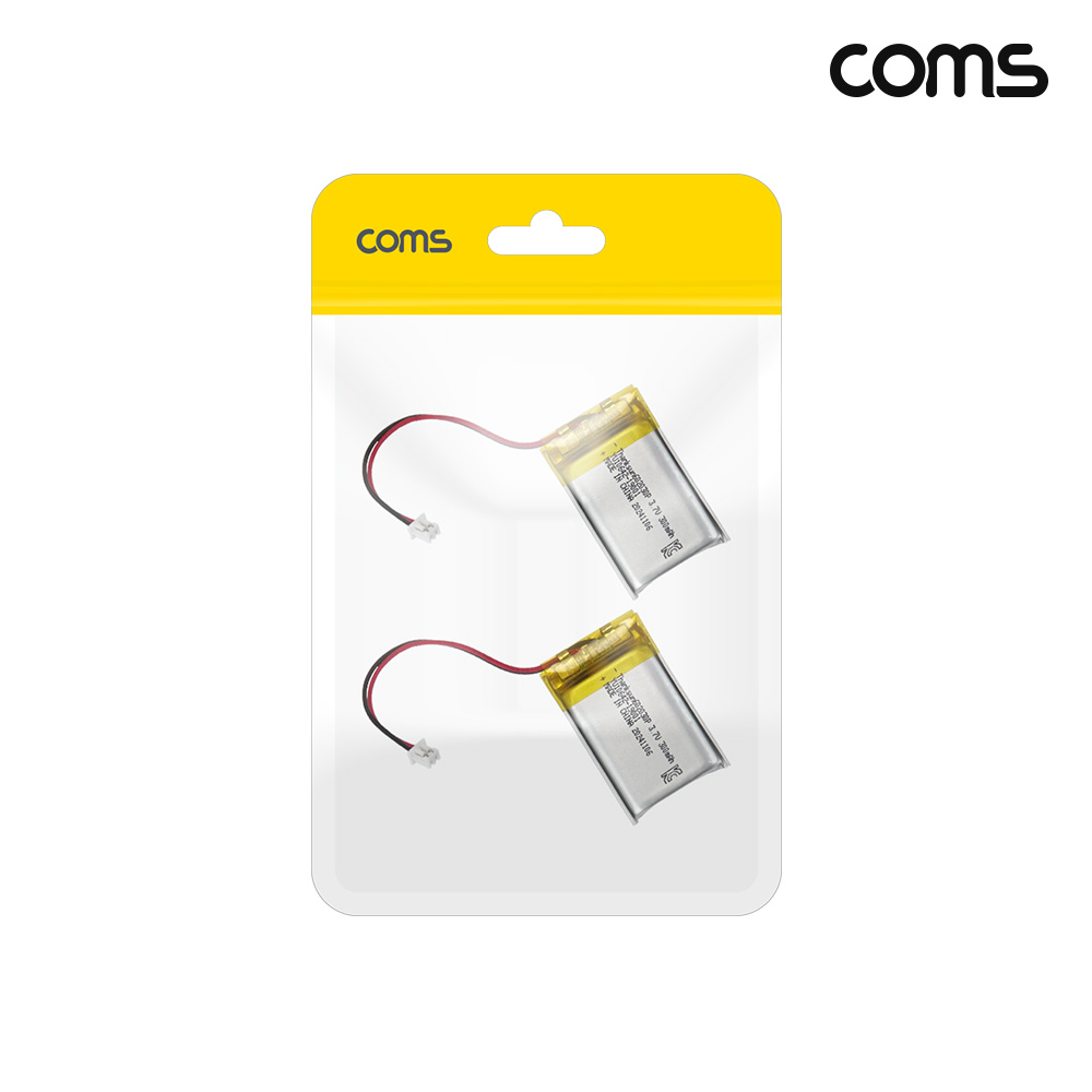 Coms 602030 충전지 3.7V 300mAh 리튬폴리머 배터리 2개입