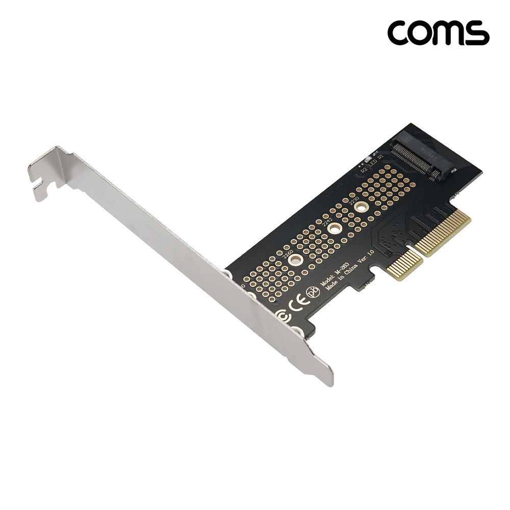 Coms PCIe x4 M.2 NVMe SSD 확장카드 LP 브라켓 포함