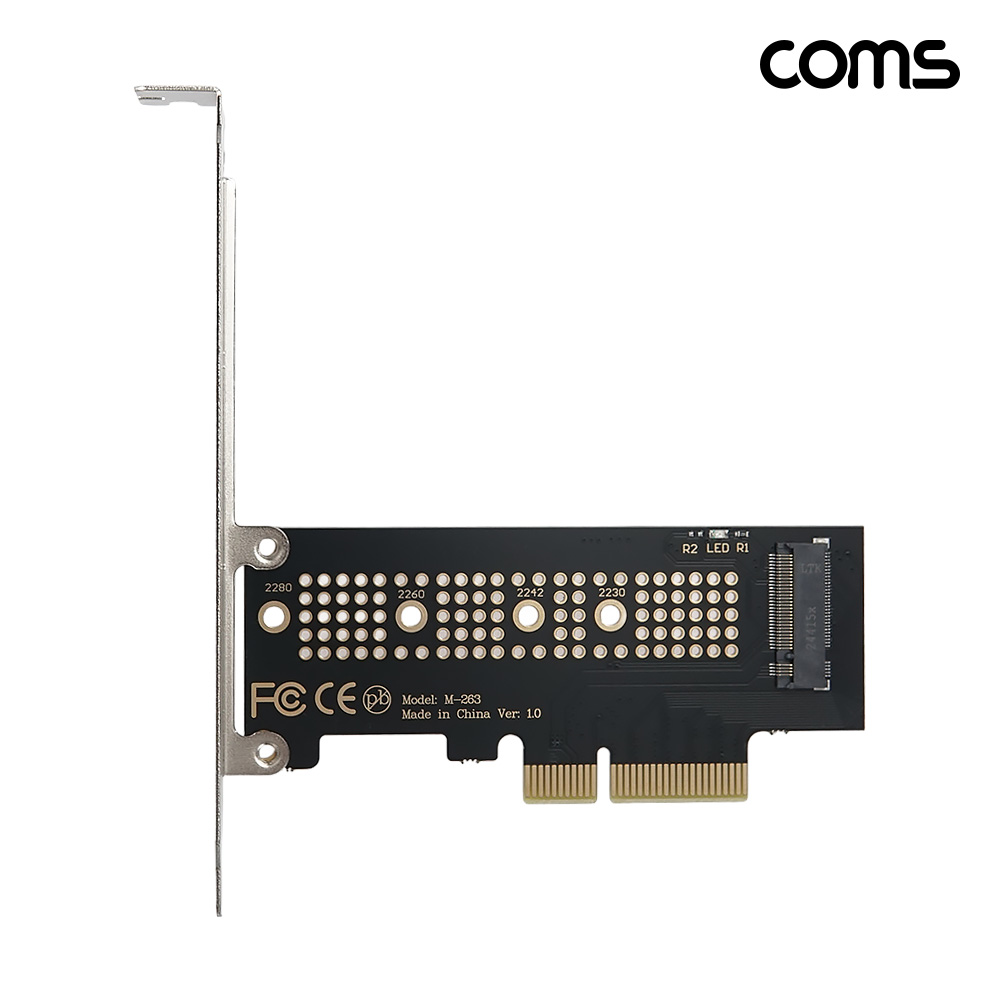 Coms PCIe x4 M.2 NVMe SSD 확장카드 LP 브라켓 포함