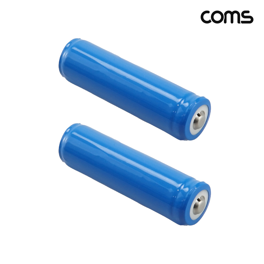 Coms 14500 충전지 3.7V 800mAh 리튬이온 AA 배터리 2개입