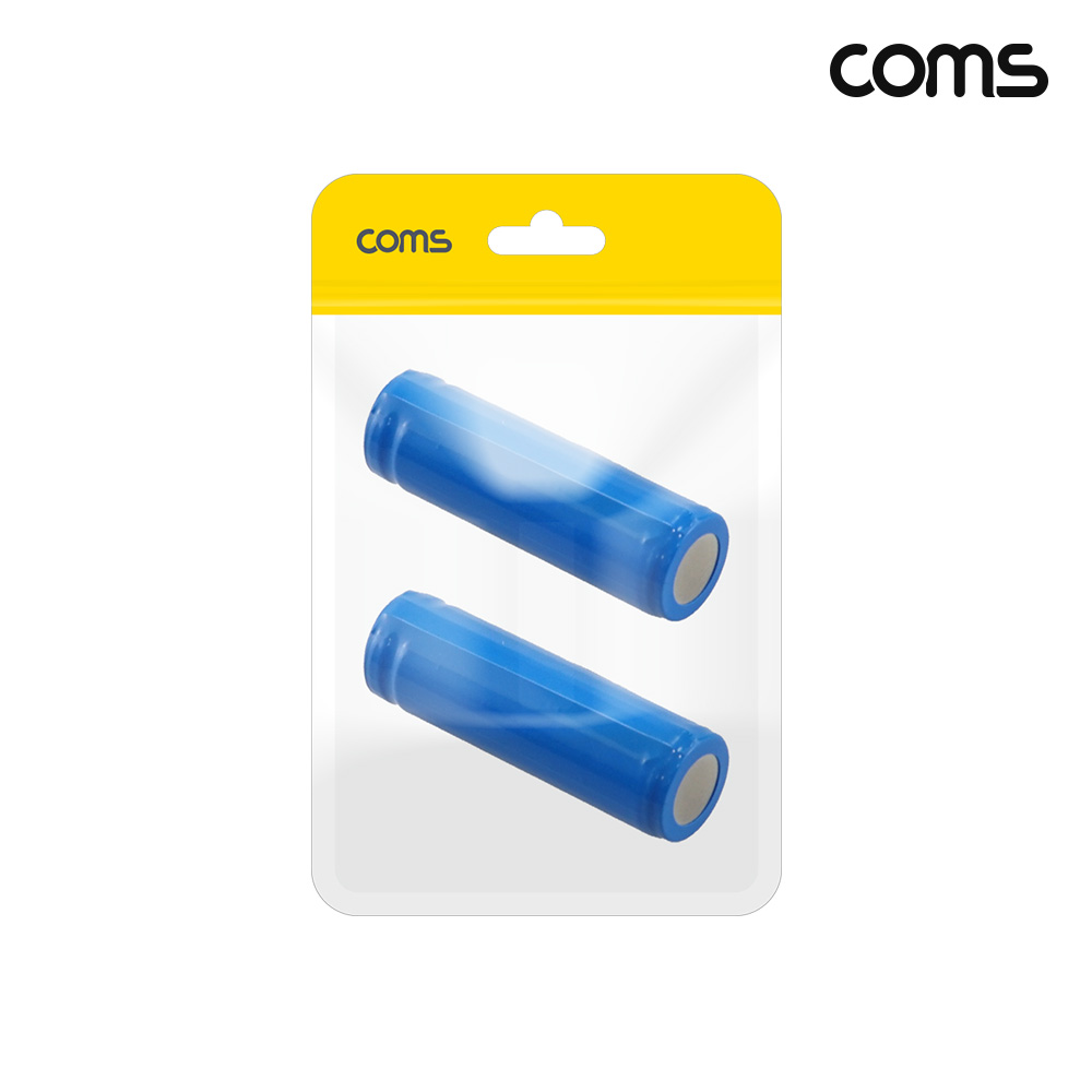 Coms 14430 충전지 3.7V 600mAh 리튬이온 AA 배터리 2개입