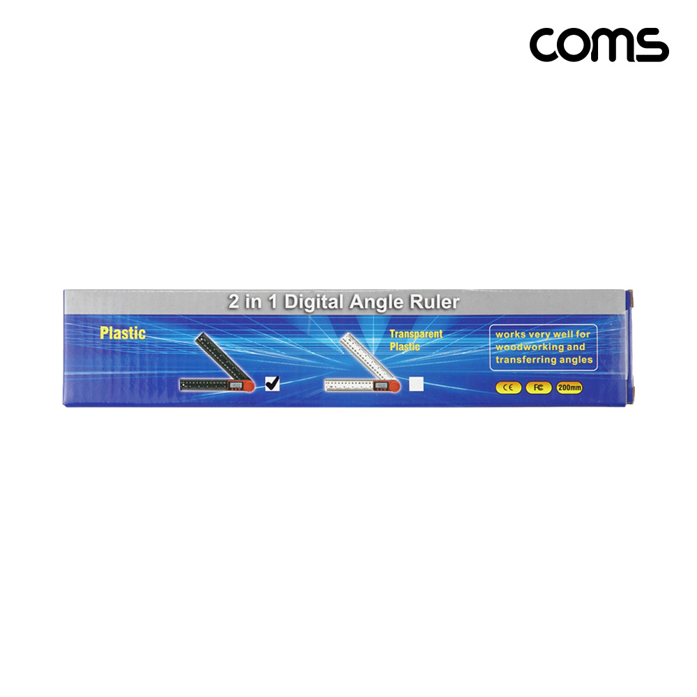 Coms 길이 360도 측정 디지털 각도기 직자