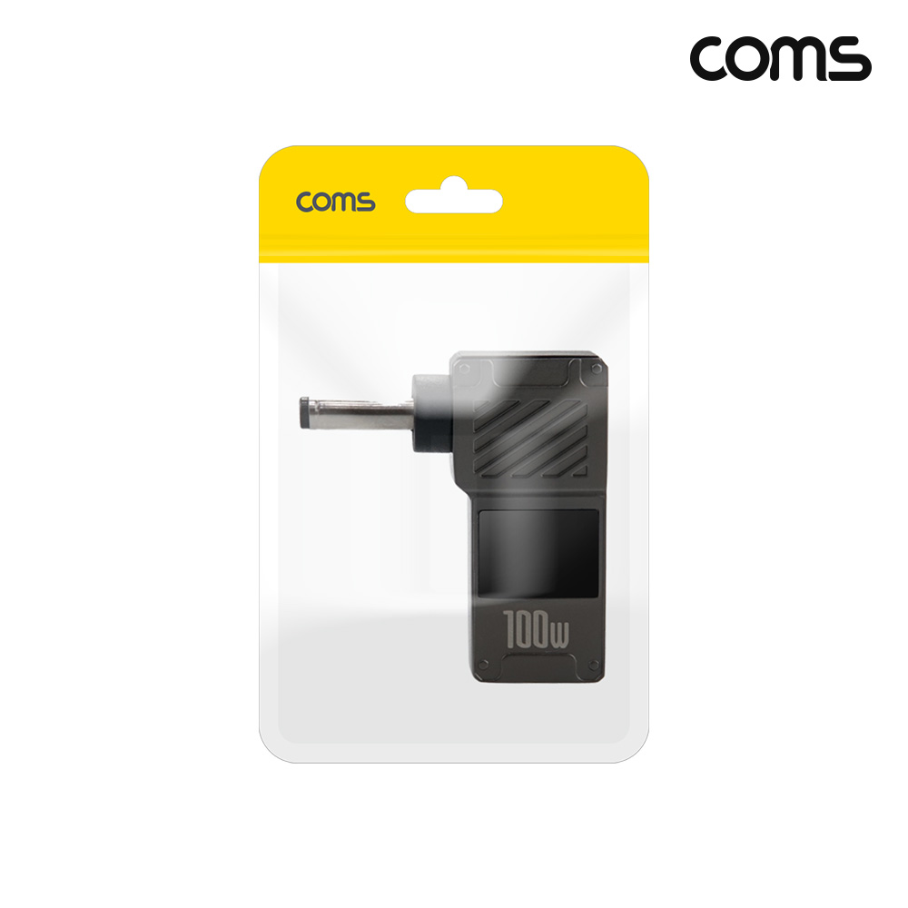 Coms C타입 DELL PD 변환 젠더 100W 20V 꺾임 고리형 외경 3.5 내경 1.35
