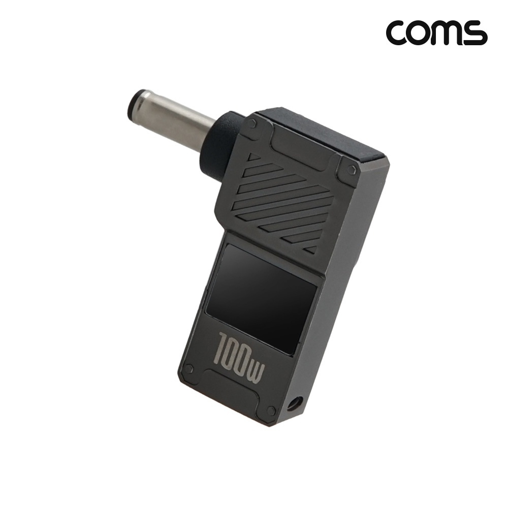 Coms C타입 DELL PD 변환 젠더 100W 20V 꺾임 고리형 외경 4.5 내경 3.0