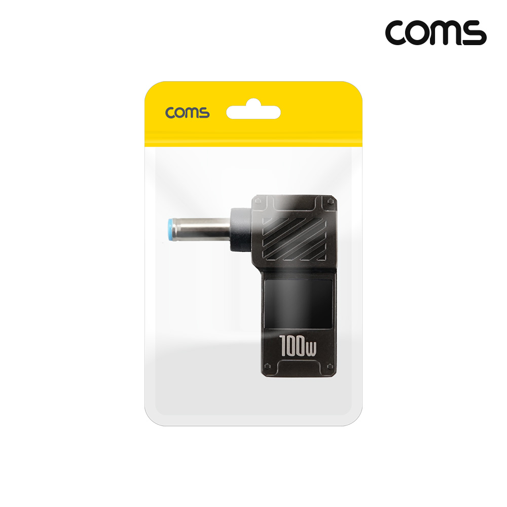 Coms C타입 HP PD 변환 젠더 100W 20V 꺾임 고리형 외경 4.5 내경 3.0