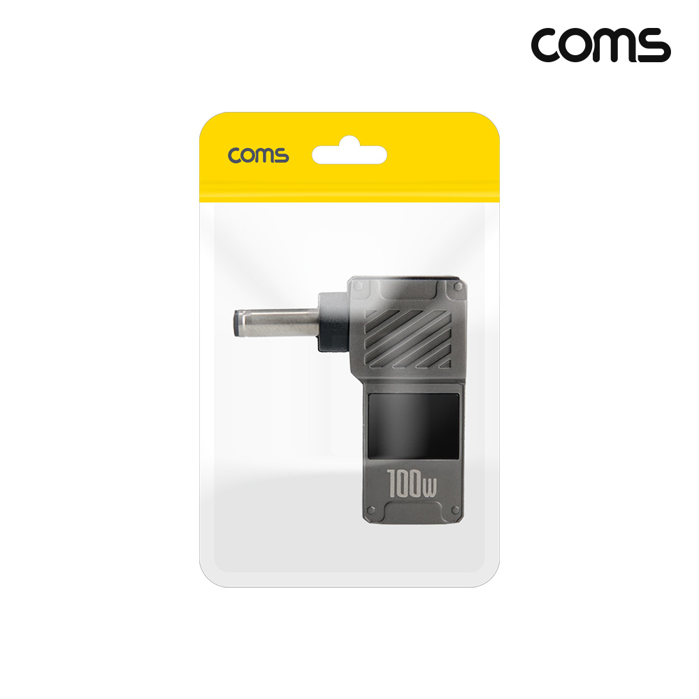 Coms C타입 PD 변환 젠더 100W 20V 꺾임 고리형 외경 4.0 내경 1.35