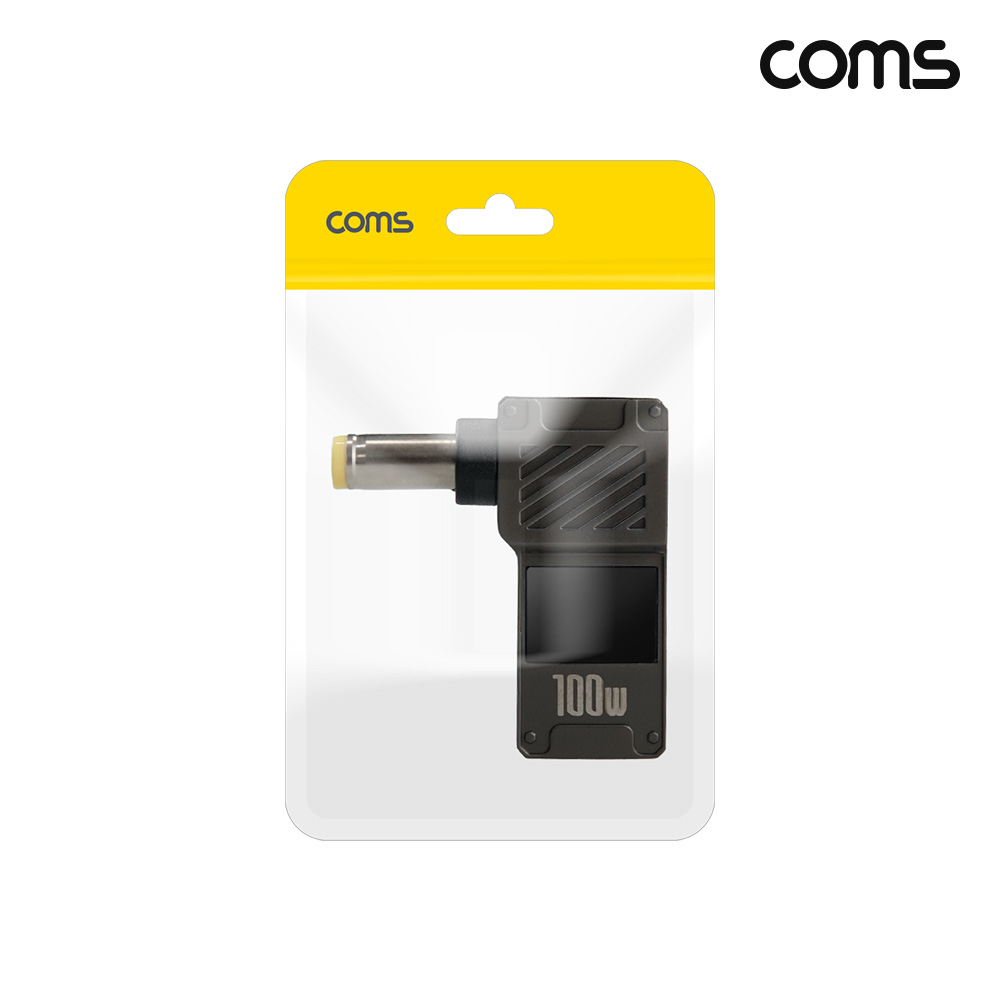 Coms C타입 PD 변환 젠더 100W 20V 꺾임 고리형 외경 5.5 내경 1.7