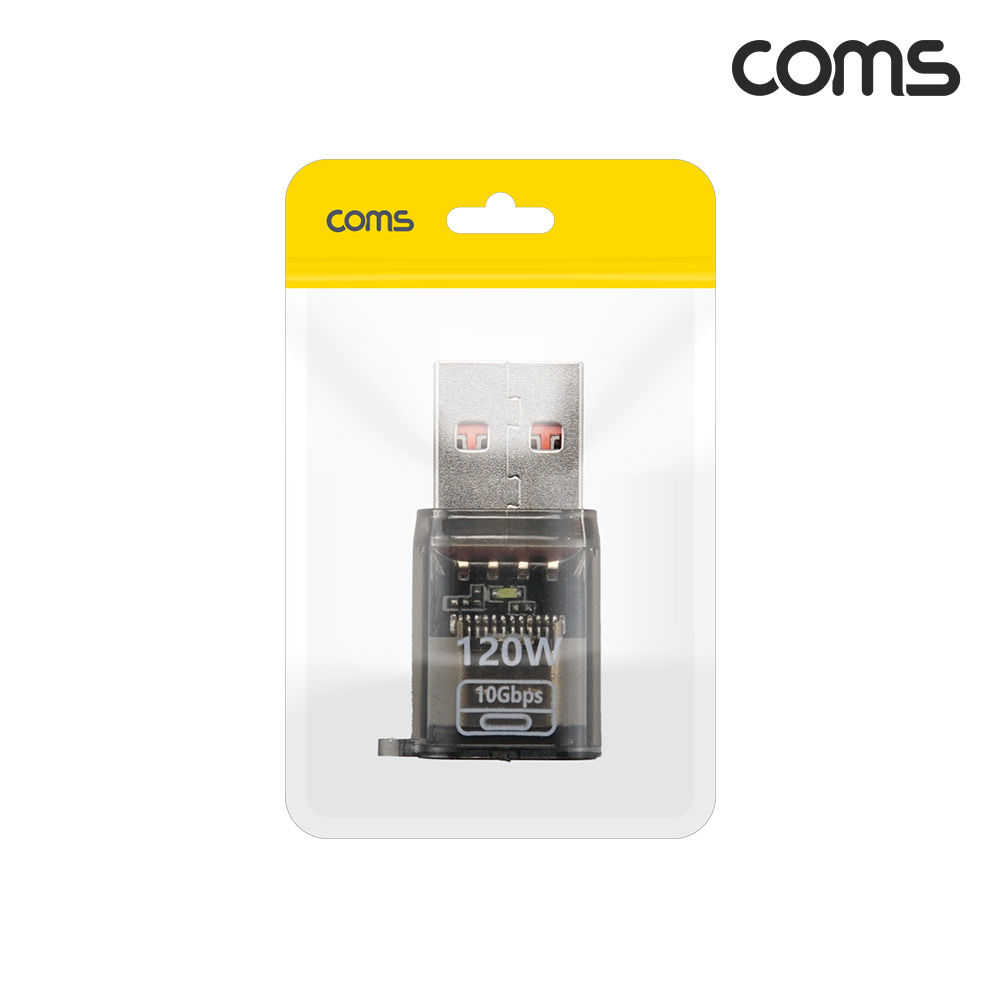 Coms C타입 to USB 3.0 변환 젠더 FM 고리형 120W 10Gbps LED