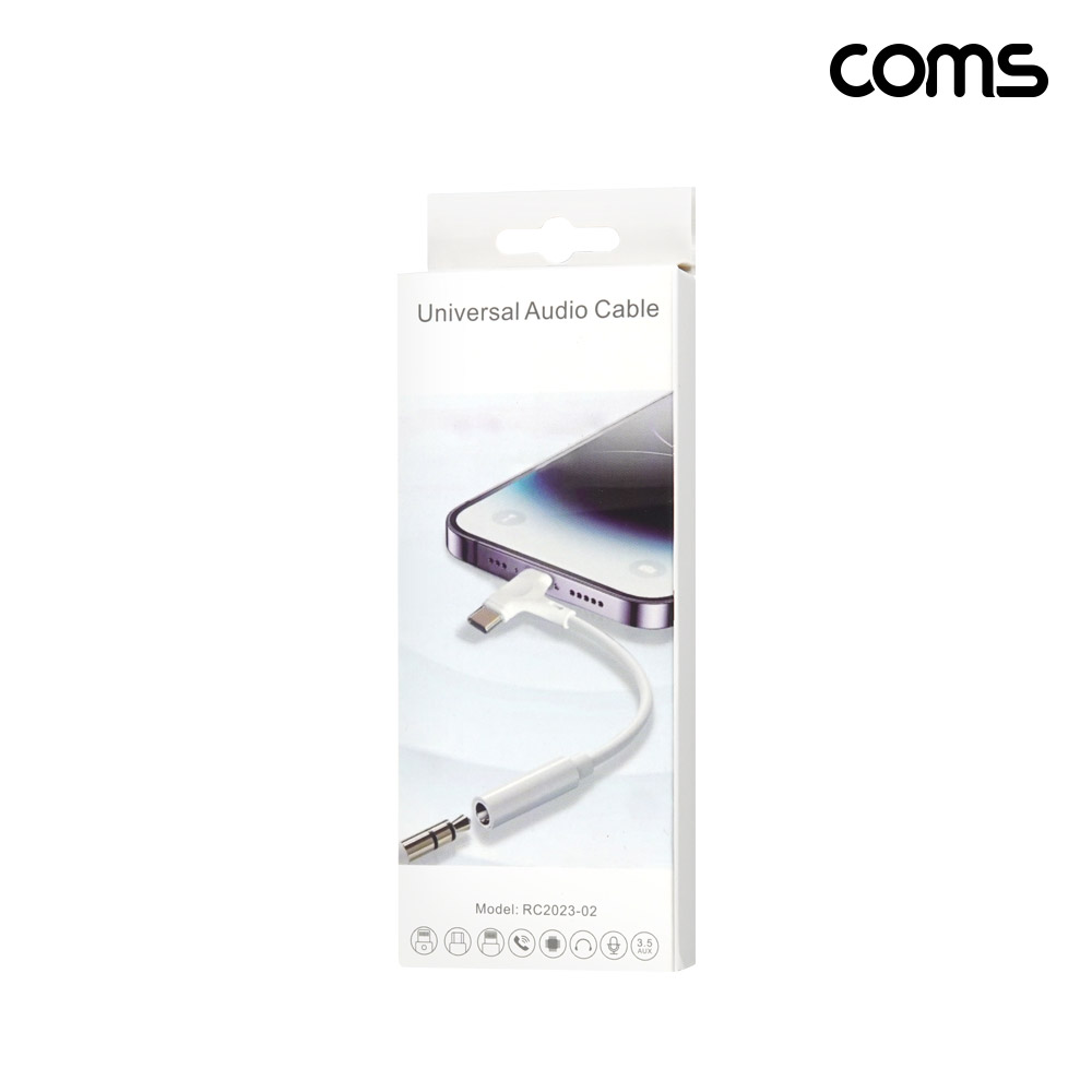 Coms C타입 iOS 8핀 오디오 젠더 3.5mm 스테레오 이어폰 AUX 10cm