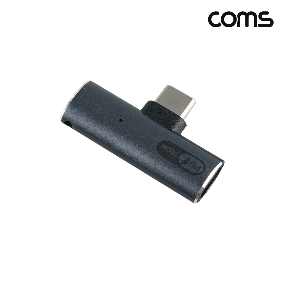 Coms C타입 이어폰 충전 젠더 USB-C 3.5mm 오디오 PD 100W 고속충전