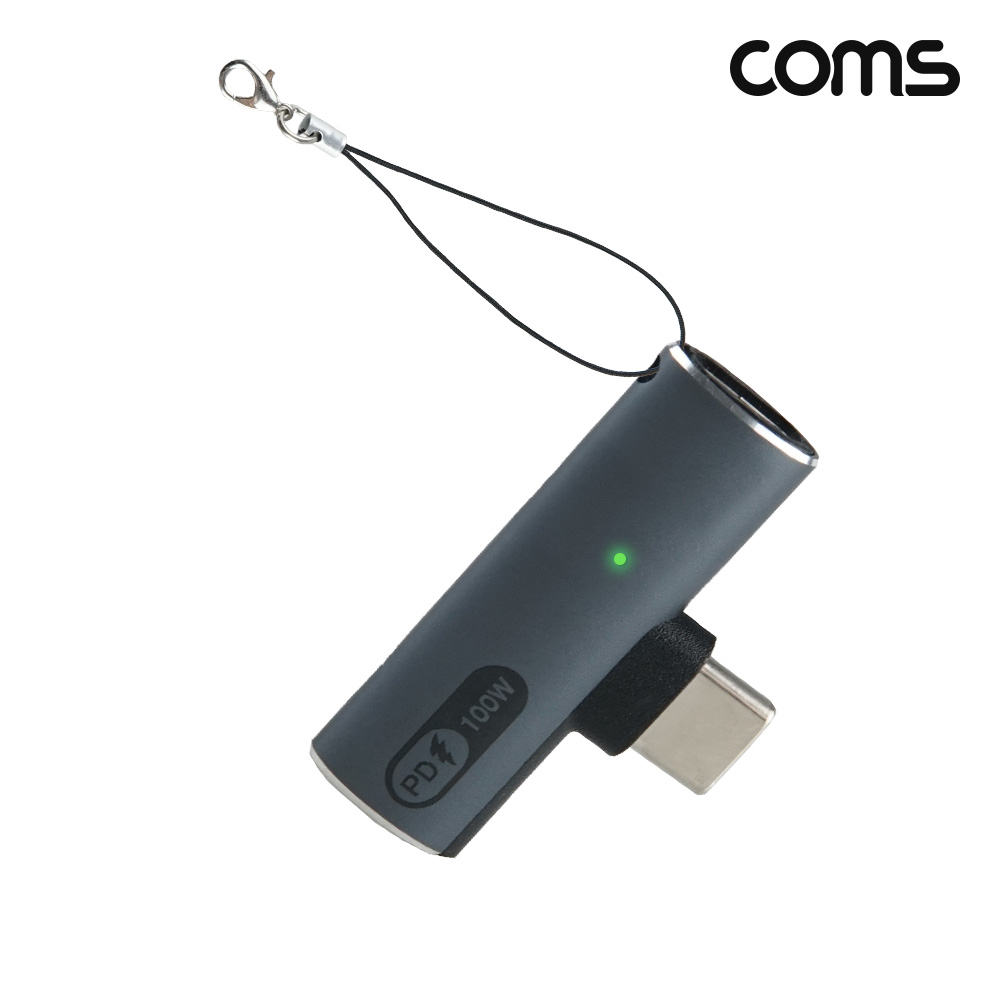 Coms C타입 이어폰 충전 젠더 USB-C 3.5mm 오디오 PD 100W 고속충전
