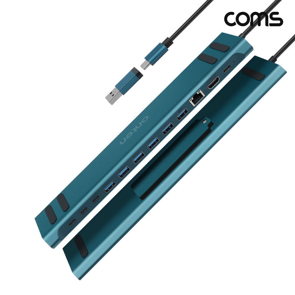 Coms 17 in 1 USB A타입 C타입 멀티 도킹 스테이션 M.2 NVme SSD 컨버터 허브 4K UHD