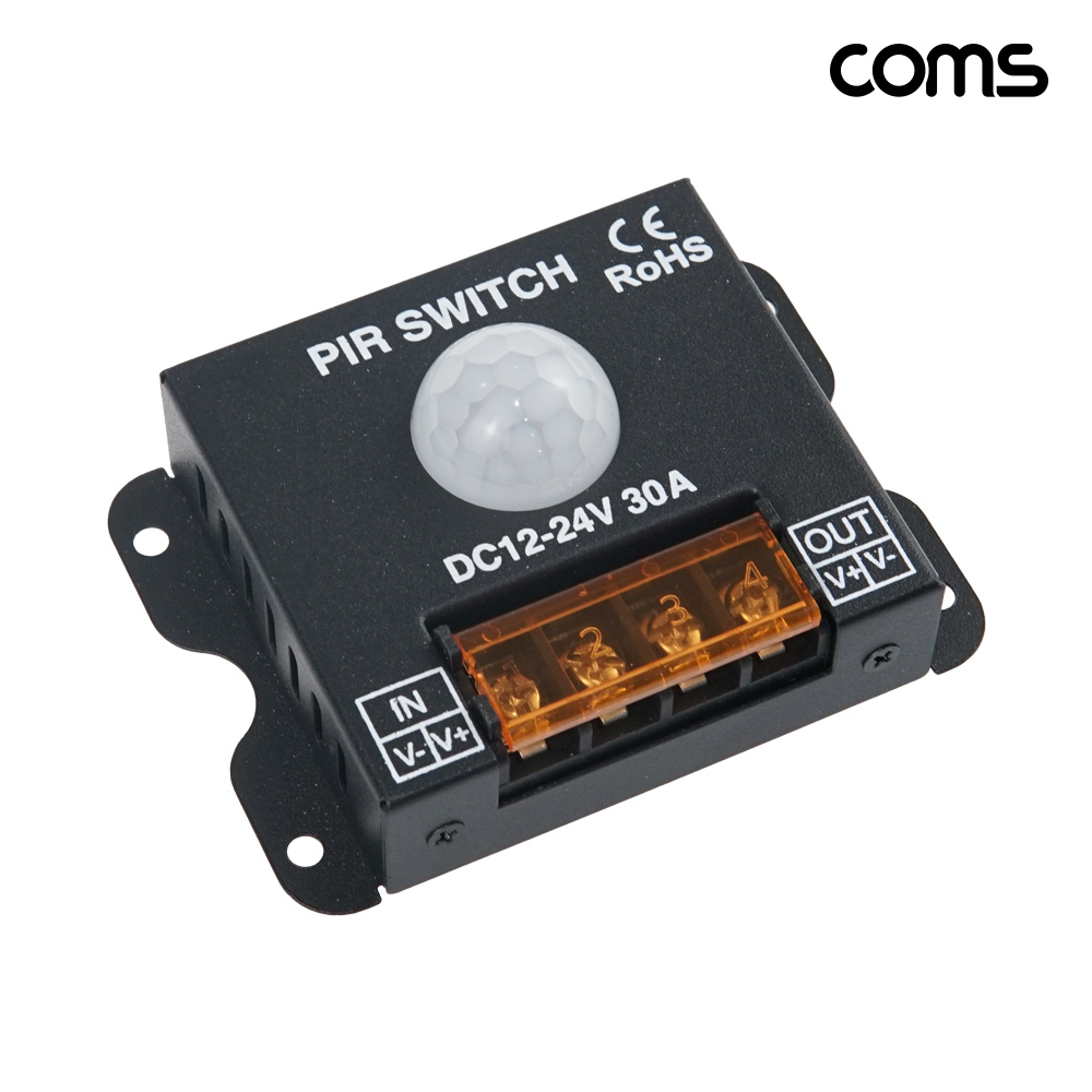 Coms PIR 적외선 모션센서 스위치 컨트롤러 DC12-24V 30A