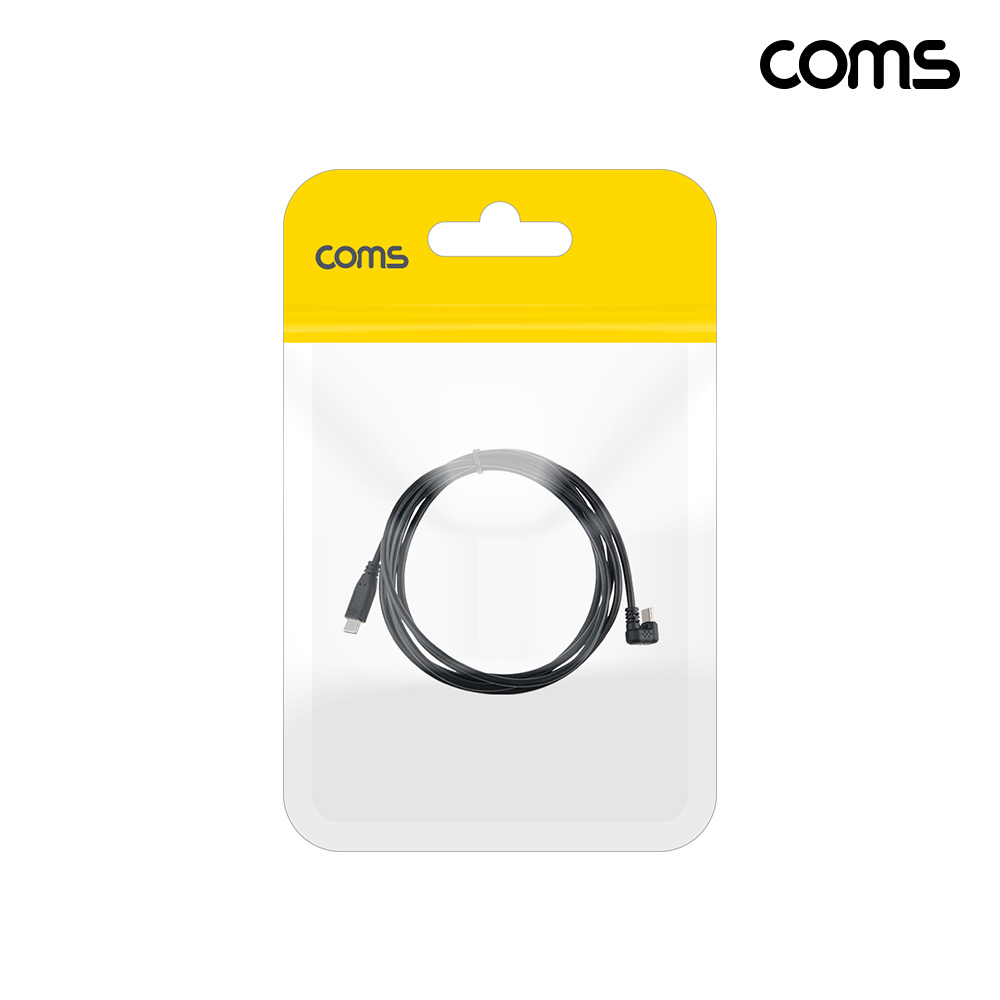 Coms USB 2.0 Type C 2.0 U자꺾임 케이블 2m C타입 480mbps