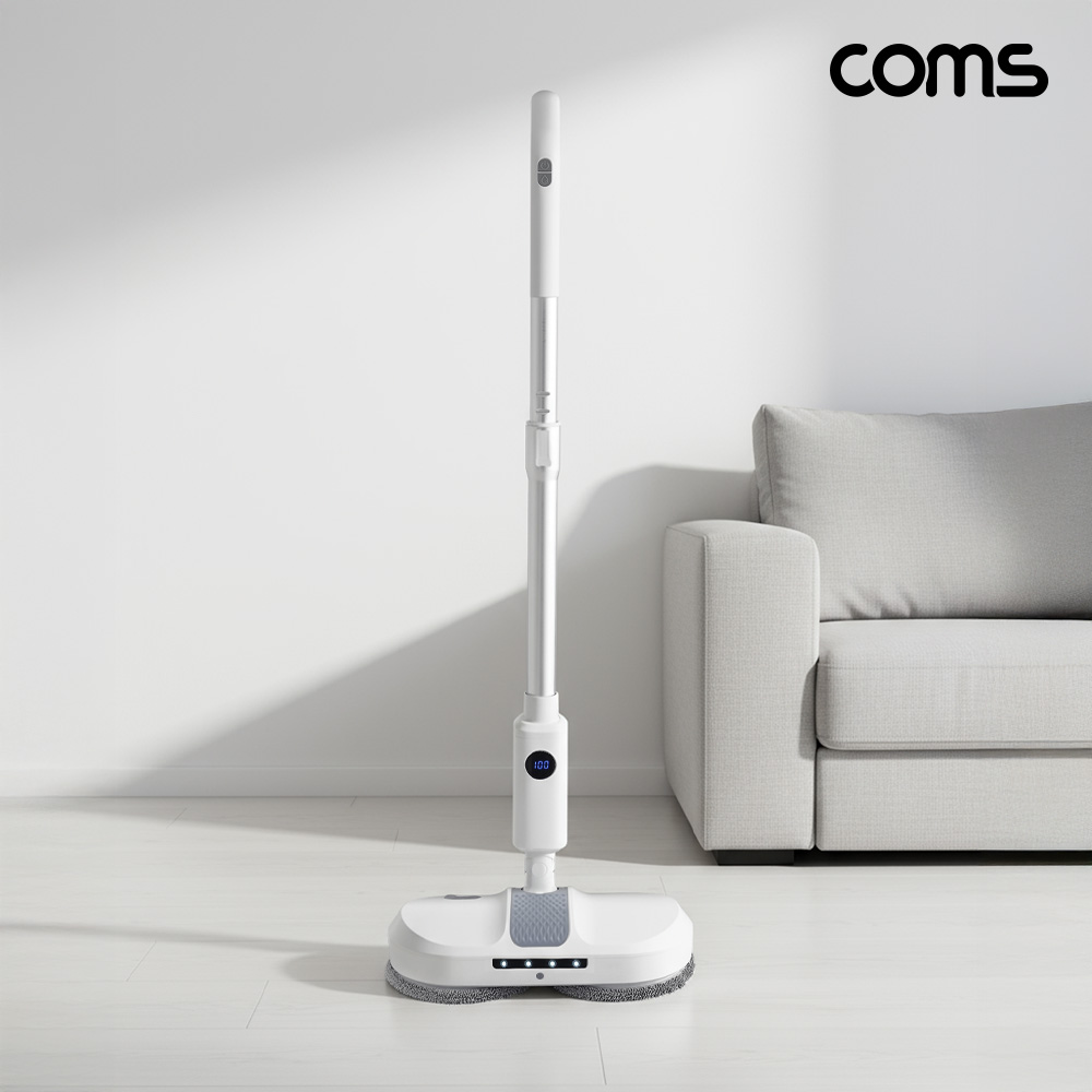 Coms 헤드가 무거운 무선 물걸레 청소기 배터리 착탈식