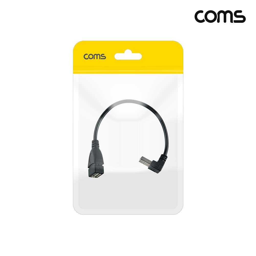 Coms USB 2.0 A 상향 꺾임형 케이블 20cm F to M 2개입