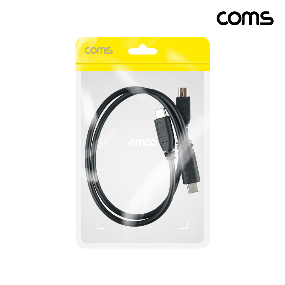 Coms USB-C to C타입 + 마이크로5핀 멀티 충전 케이블 30cm