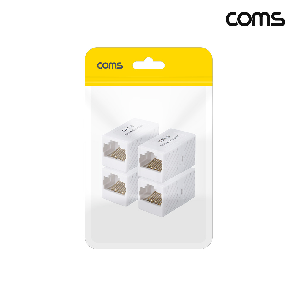 Coms CAT6 커플러 Unshelded I형 8P8C 월플레이트 RJ45 4개입